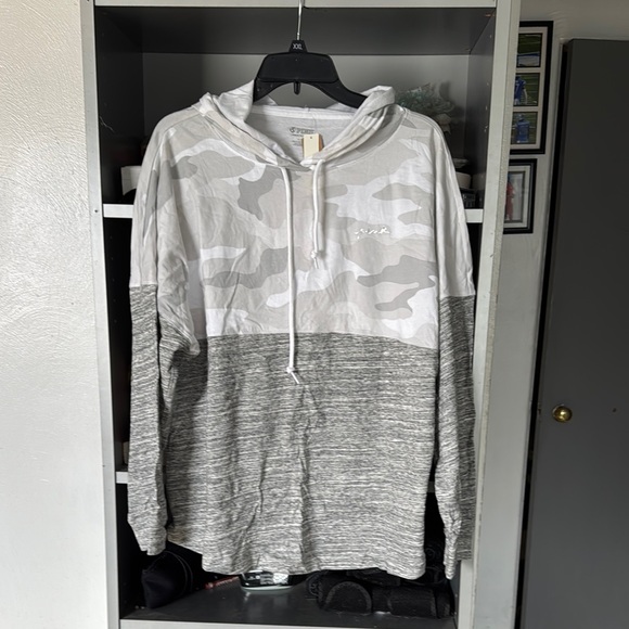 PINK Victoria's Secret Tops - Gray and White Camouflage woman’s long sleeve shirt
